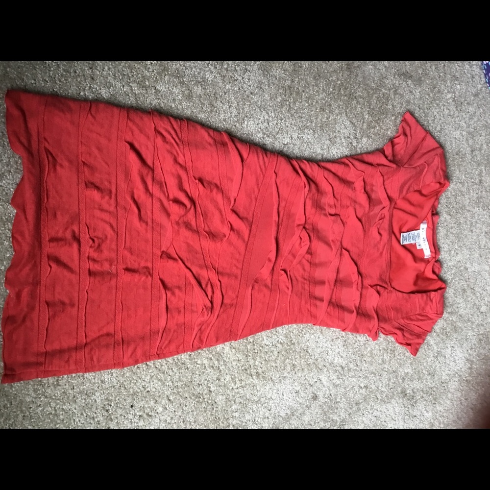 Red frilly dress